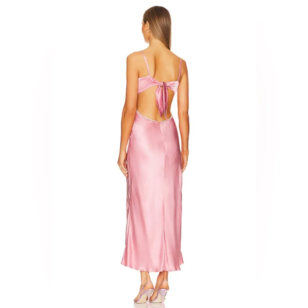 NWT Bardot Rome Diamonte Slip Dress in Blush Pink, size 6 - Image 3