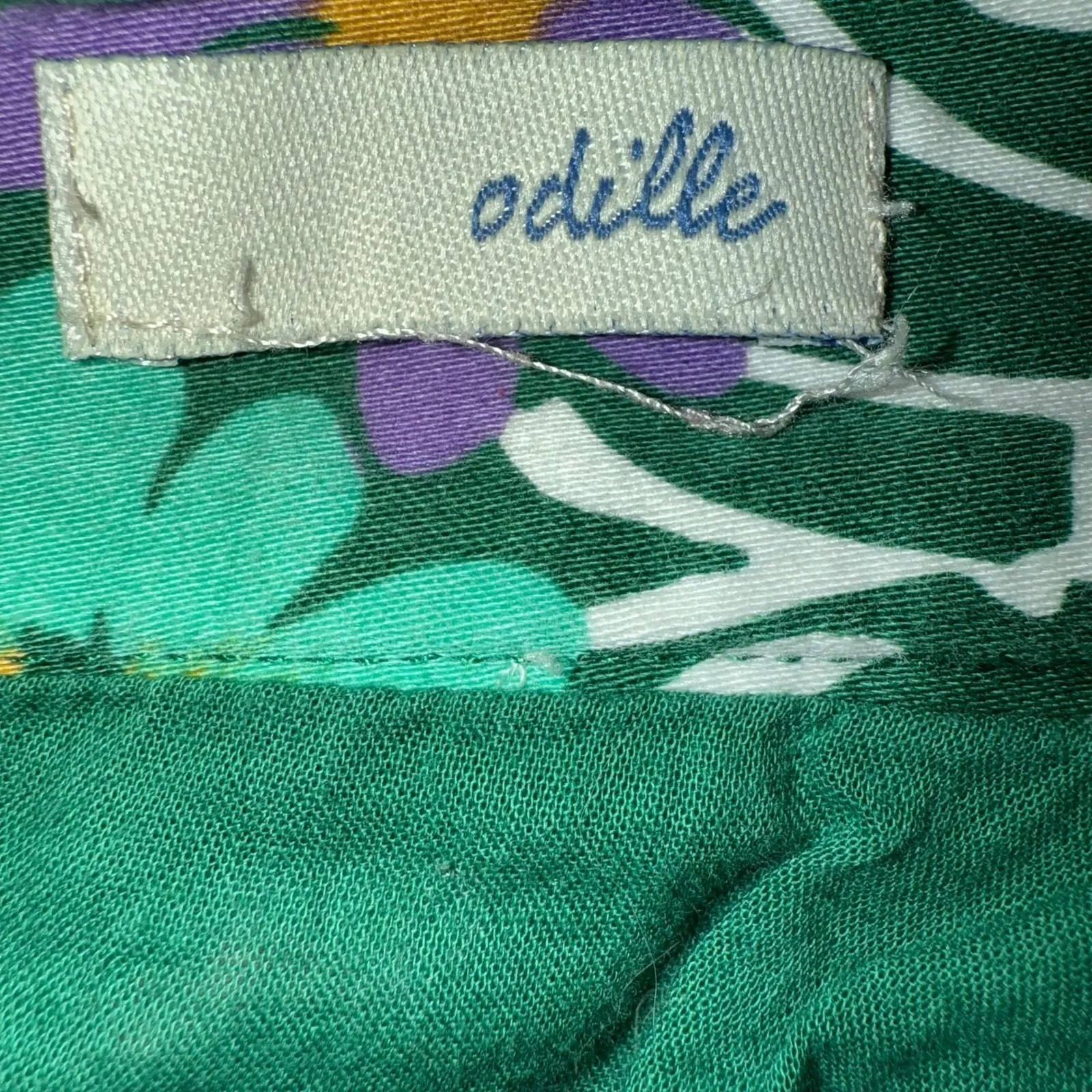 ANTHROPOLOGIE ODILLE Abronia Pink‎ Green Floral Cotton Spandex Skirt Small - Image 9