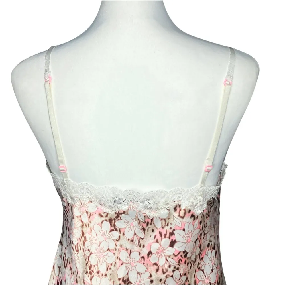 Victoria’s Secret Leopard Floral Chemise Slip Mini Dress. Medium. Fairy, Retro - Image 8