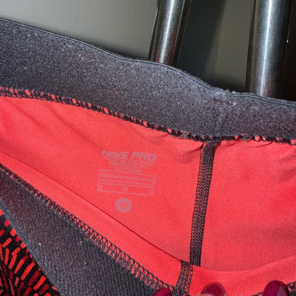 Nike  Pro Red and Black Athletic Shorts - Image 2