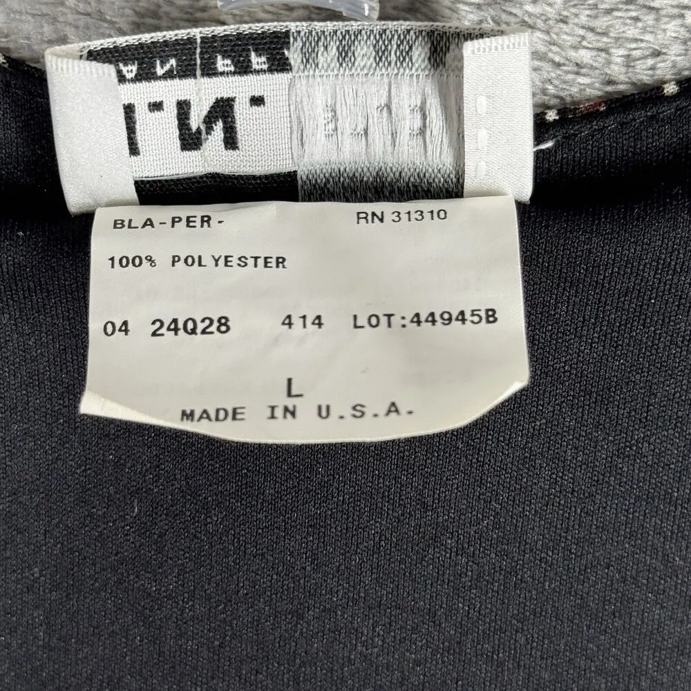 IN Studio Shirt Women Large Black Purple Geometric Floral Wrap Vintage 2000s Y2K - Image 7