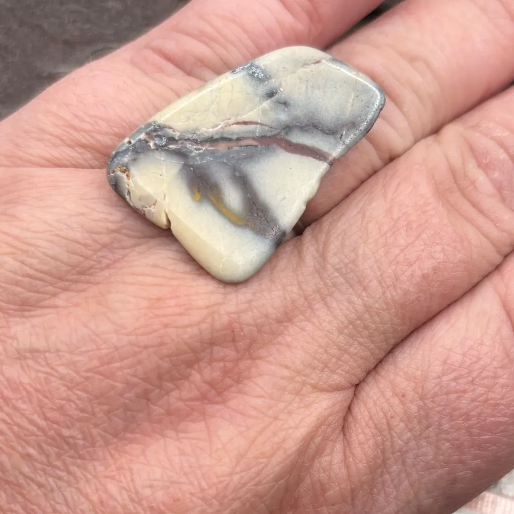 Handmade Polished Agate Statement Ring – One of a Kind – Newport, Oregon Find - Image 5