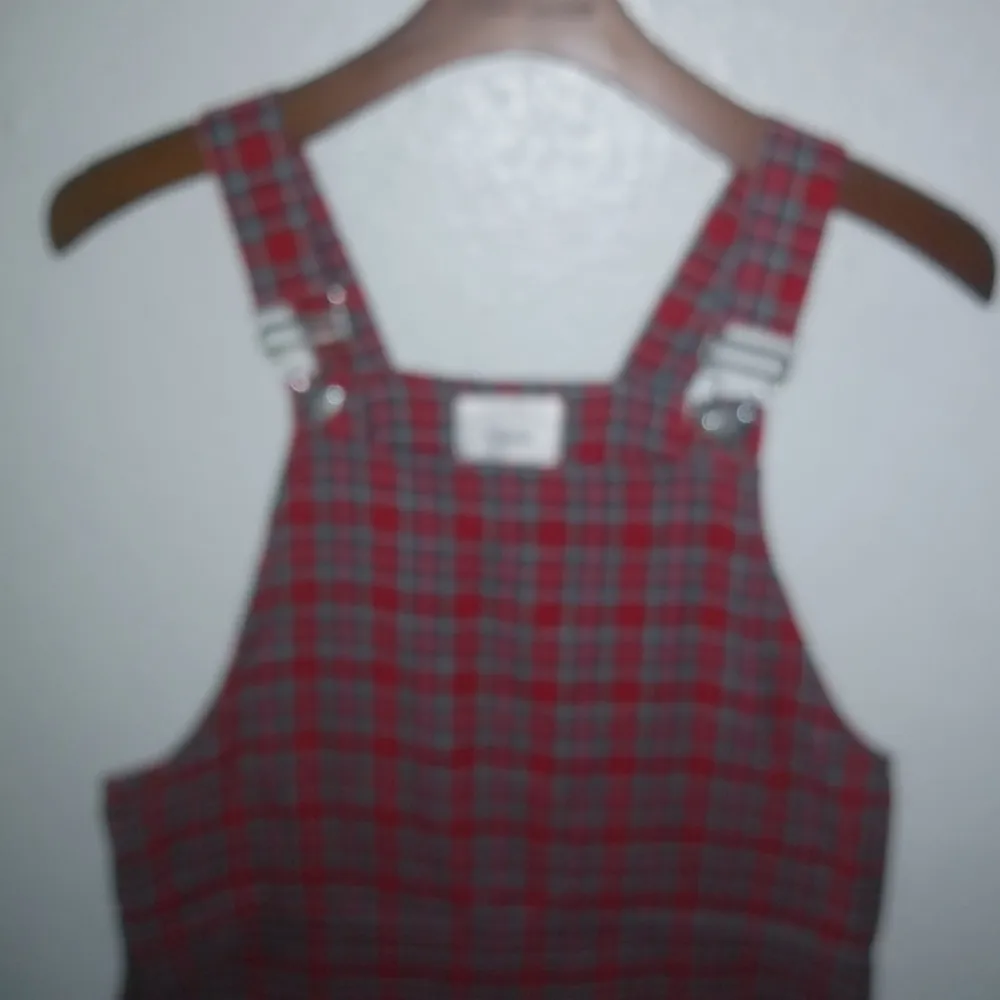 Country Wear M Y2K Plaid Maxi Overalls Jumper Dress in Red Size M - Image 2