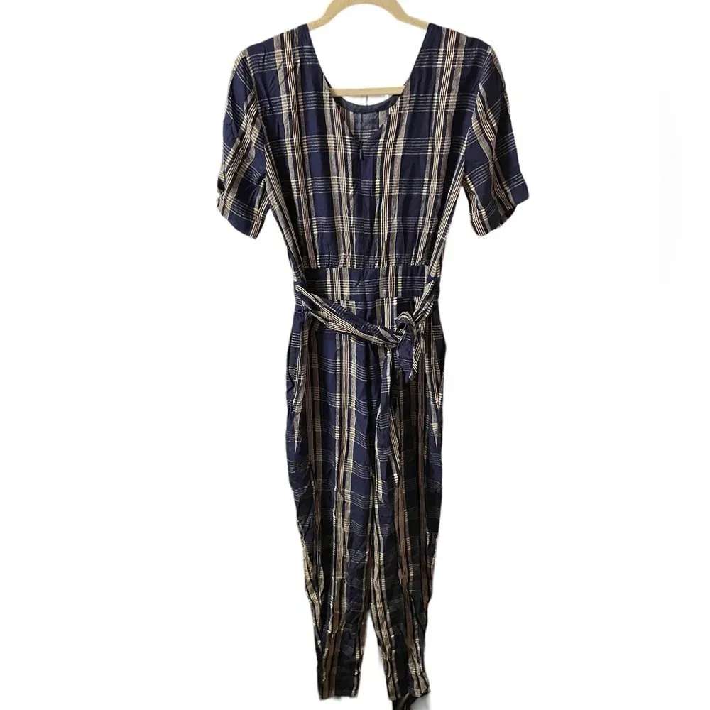 MADEWELL MOTT TIE WAIST PLAID JUMPSUIT - Image 4