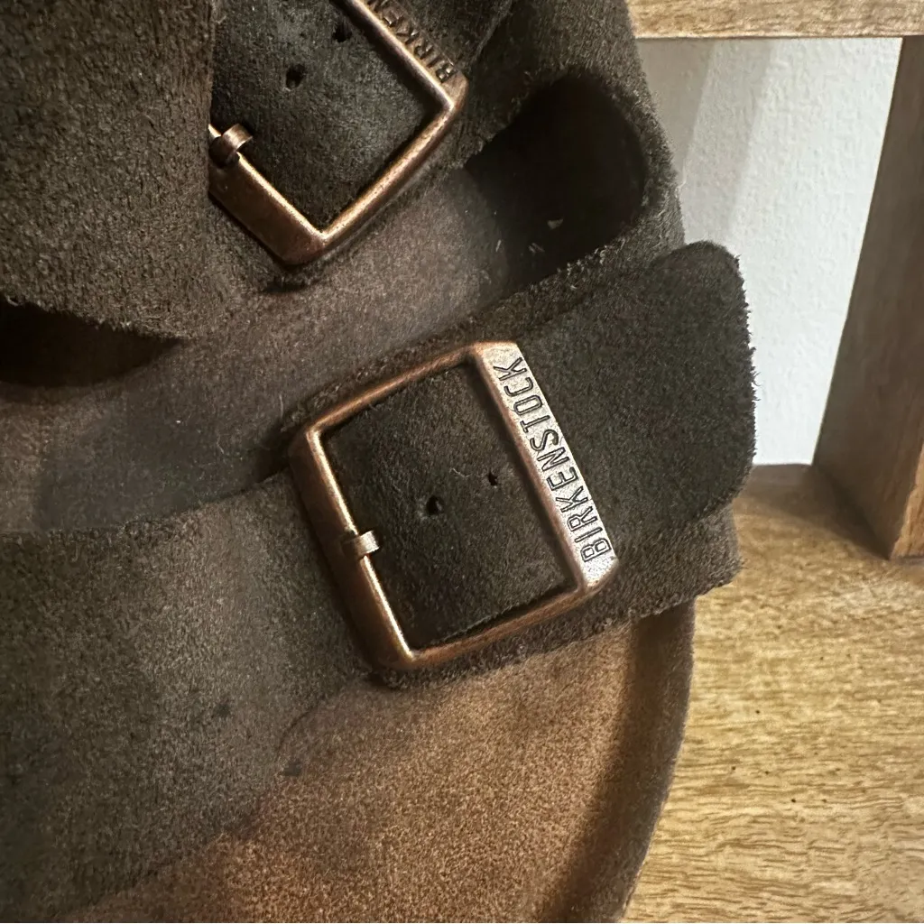 BIRKENSTOCK Arizona Mocha Suede  Leather sandals size 41 Brown comfort everyday - Image 3
