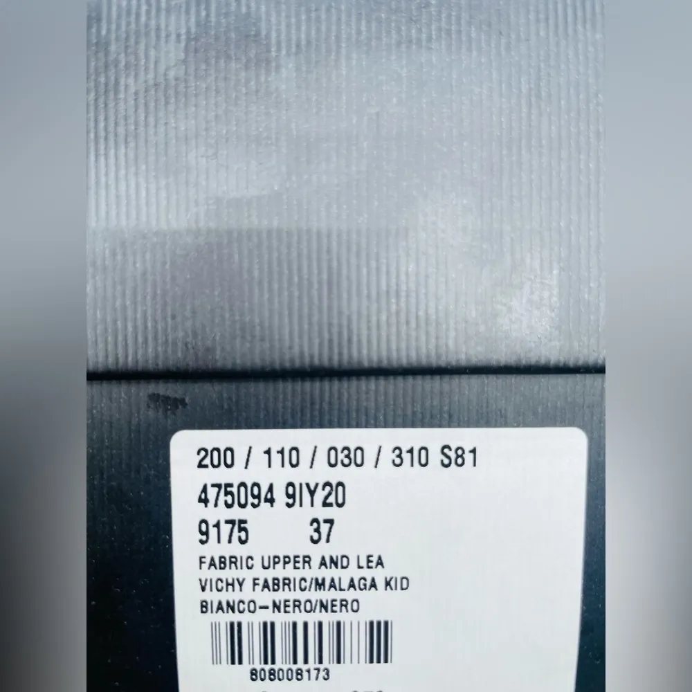 Gucci Shoes Princetown Gold Horsebit Black White Gingham Loafer Mules EU 37 - Image 9