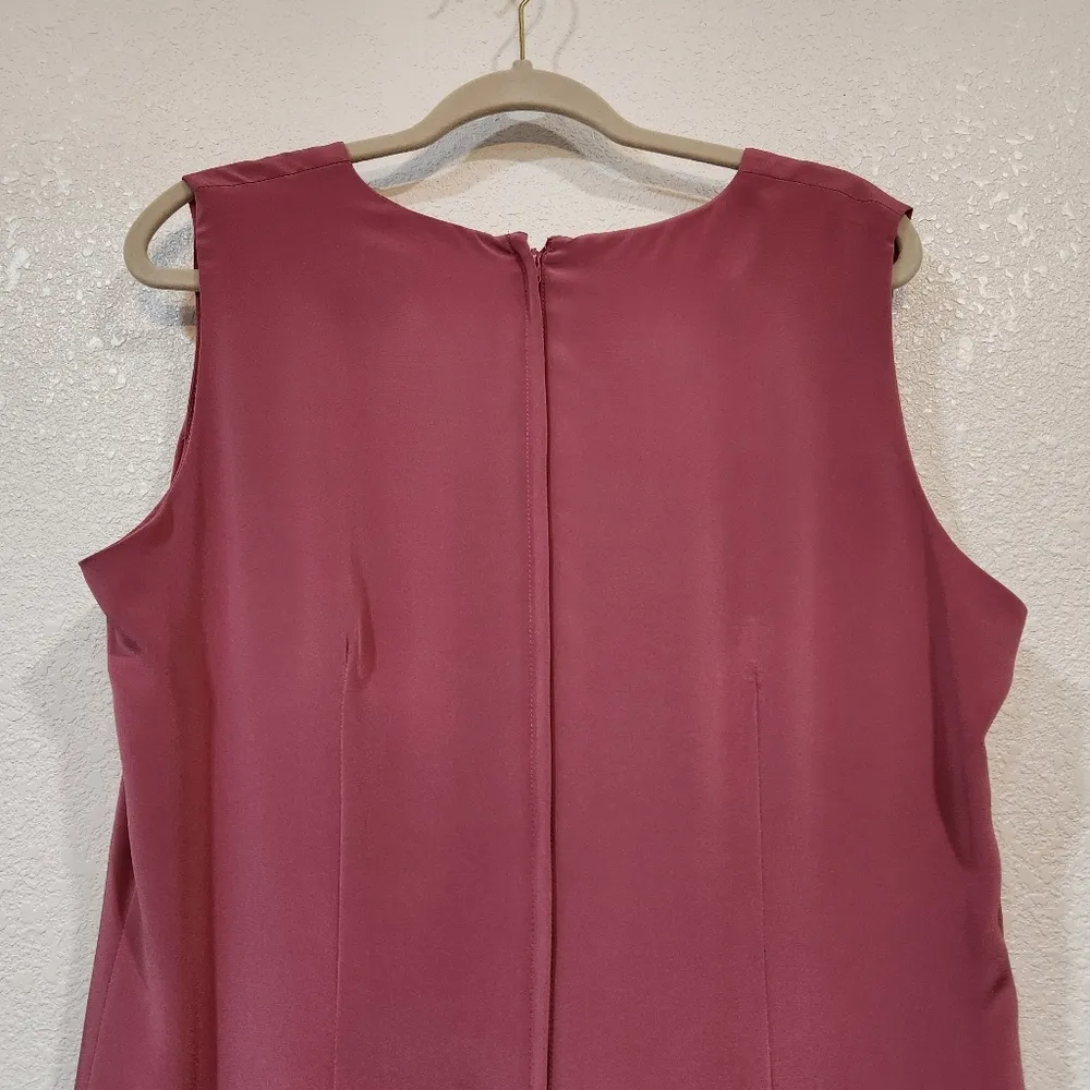 Jack Bryant 1920s Vintage Dusty Rose Pink Drop Waist Sleeveless Dress Black Size 14W - Image 6
