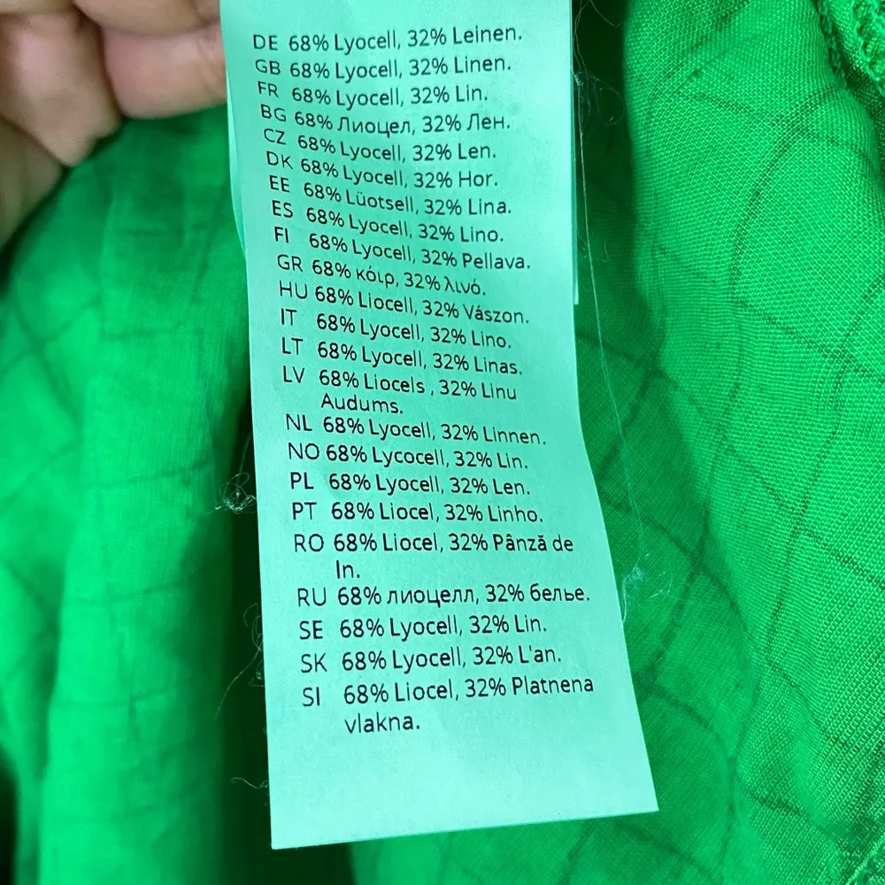 Ischiko Kelly Green Avy Lyocell Linen Blend Midi Dress Size 12 - Image 6
