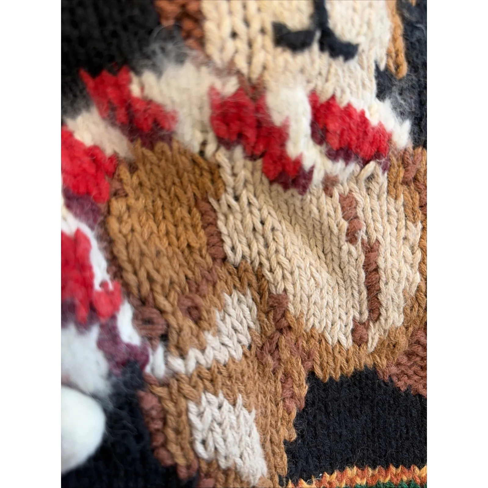 Vtg Marisa Christina Hand Knit Embellished Holiday Sweater Nutcrackers & Bears M Black Size M - Image 14