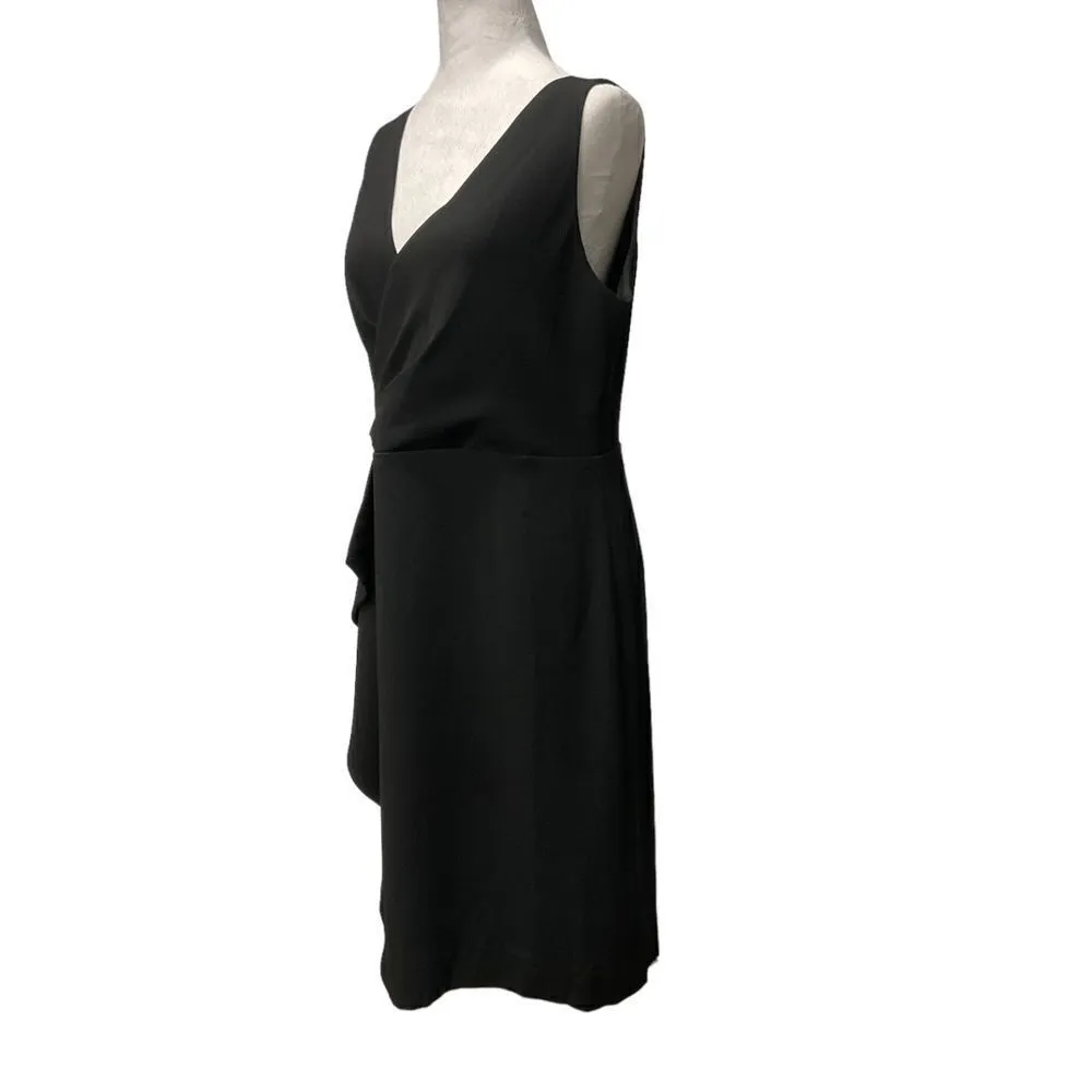 J. CREW 365 Side‎ Sash Sheath Dress V-Neck Sleeveless Crepe Black Size 10 NEW - Image 7