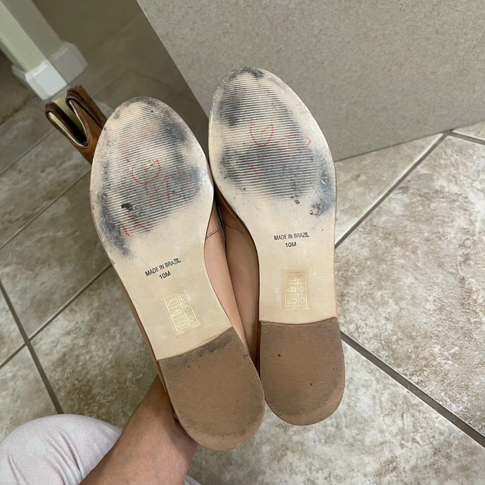 BLIND FAITH by anthropology Women's Beige Leather Loafer Flats Size 10M Tan - Image 6