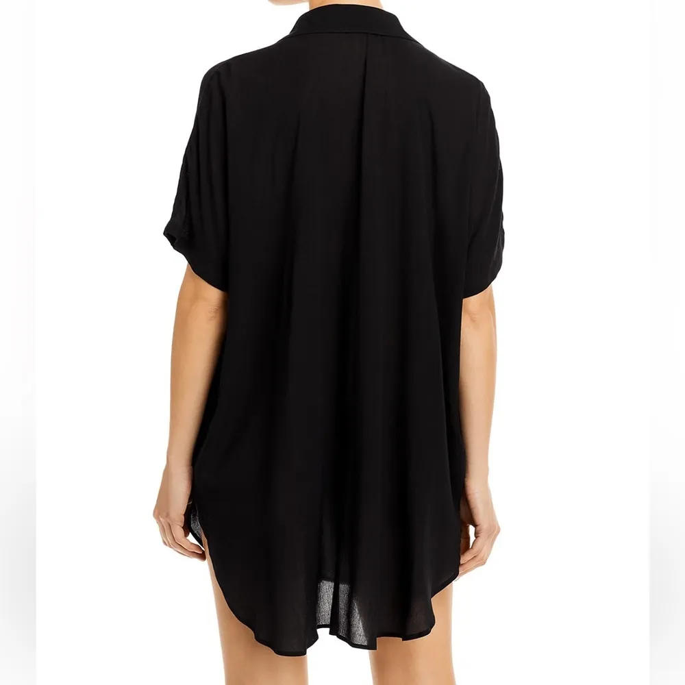 AQUA Button-Down Swim Cover Up Tunic Sz M - Image 2