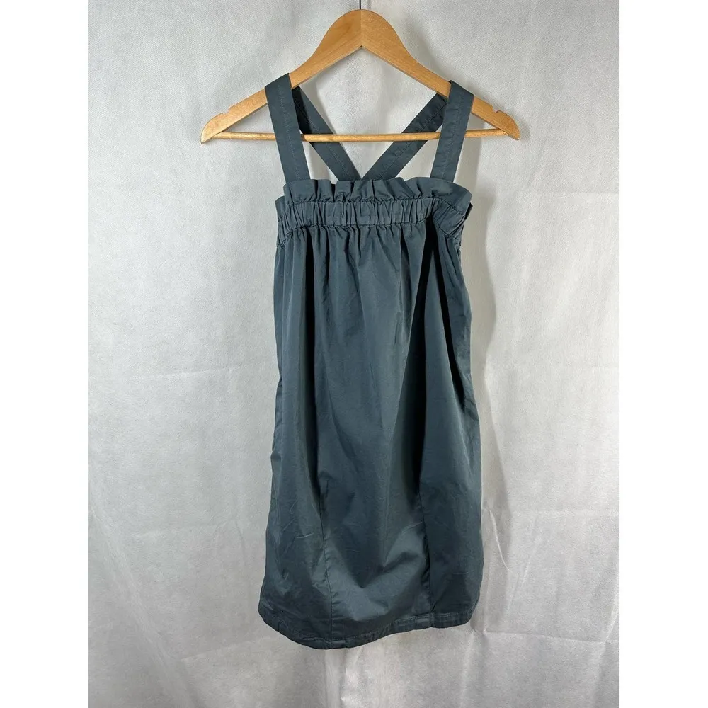 Everlane The Paperbag Mini Organic Dress Dark Slate Size XS - Image 2