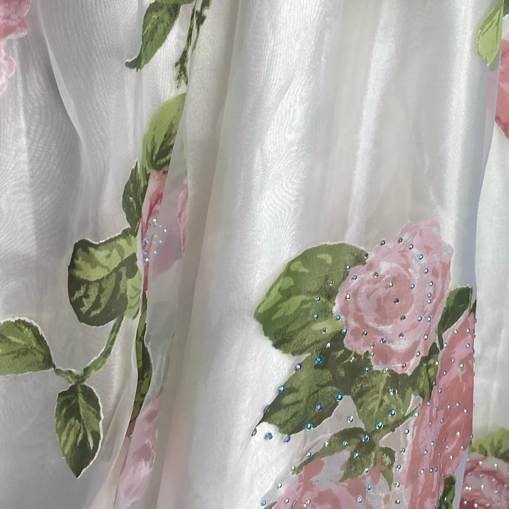 Say Yes
Juniors' Rhinestone Floral Corset Sweetheart Gown JUNIORS size 1/2 Pink - Image 11