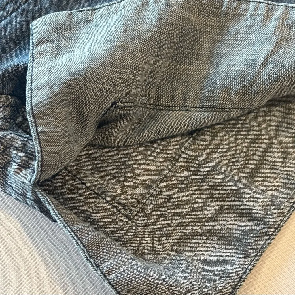 TRINA‎ TURK LOS ANGELES Carnelian Chambray Mini Dress 3/4 Sleeves Linen Blend - Image 8