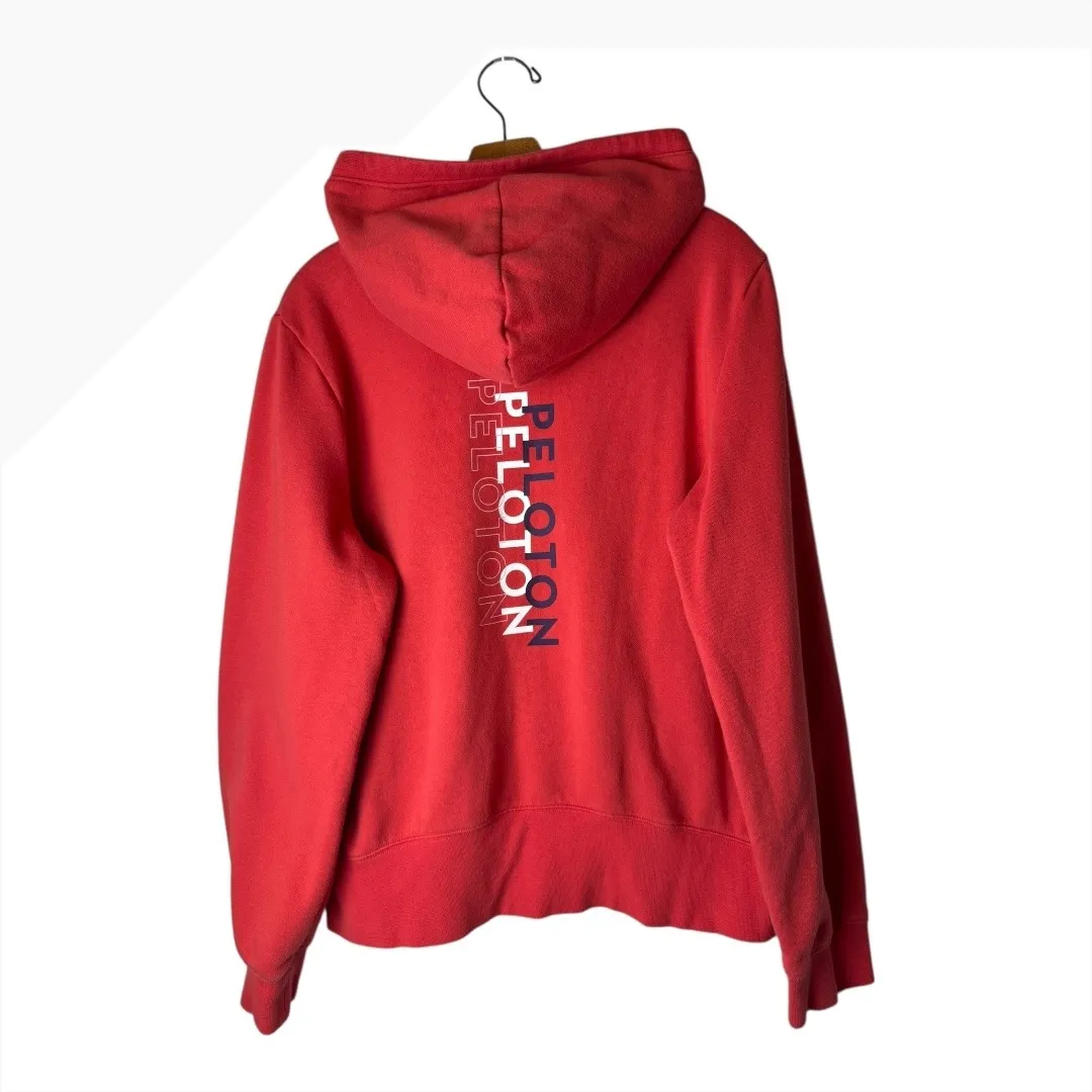 Peloton Jacket‎ Women XL Red Full Zip Hoodie Sweatshirt Logo Graphic Athletic - Image 5