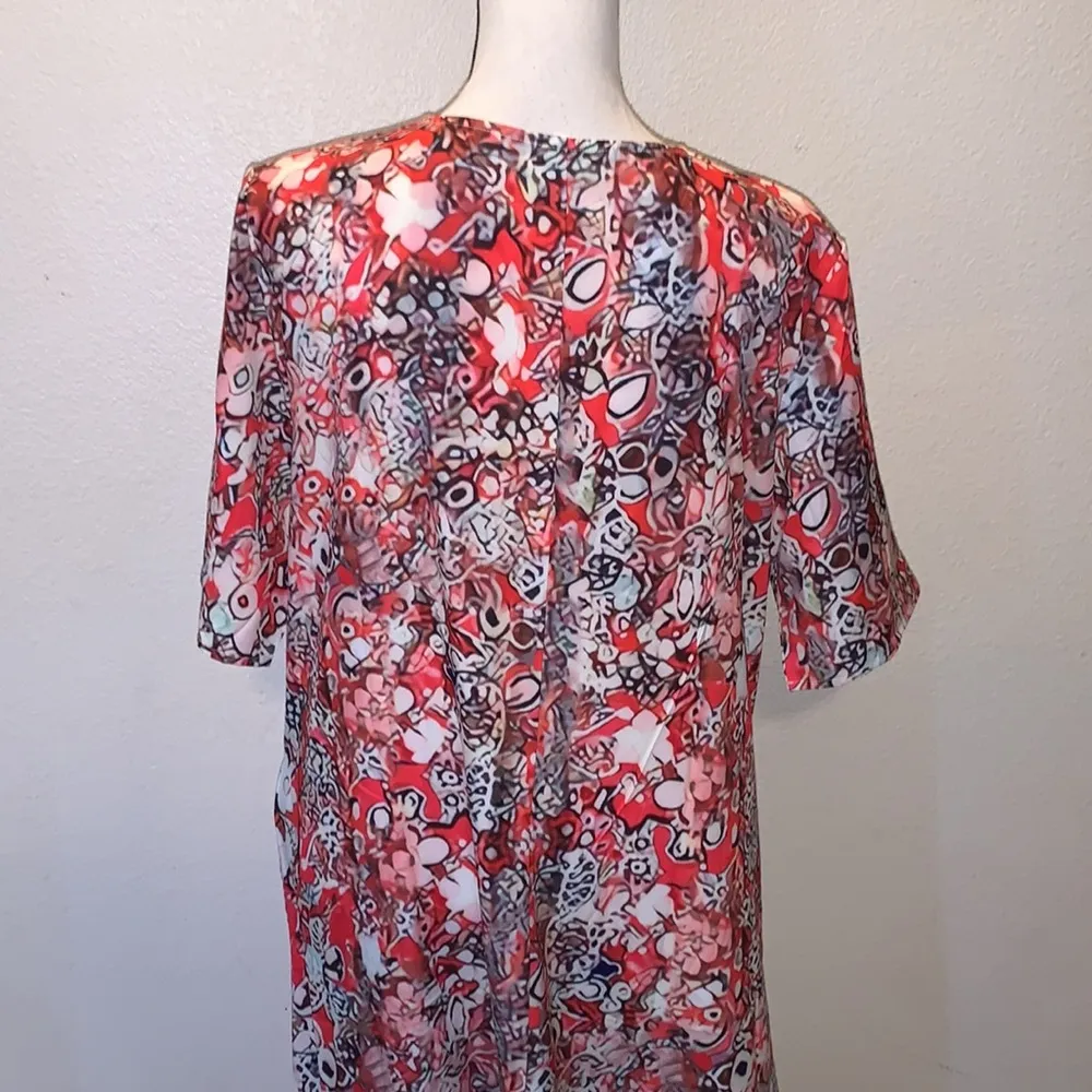 Woman’s XL lightweight red floral pleated maxi dress - Image 8