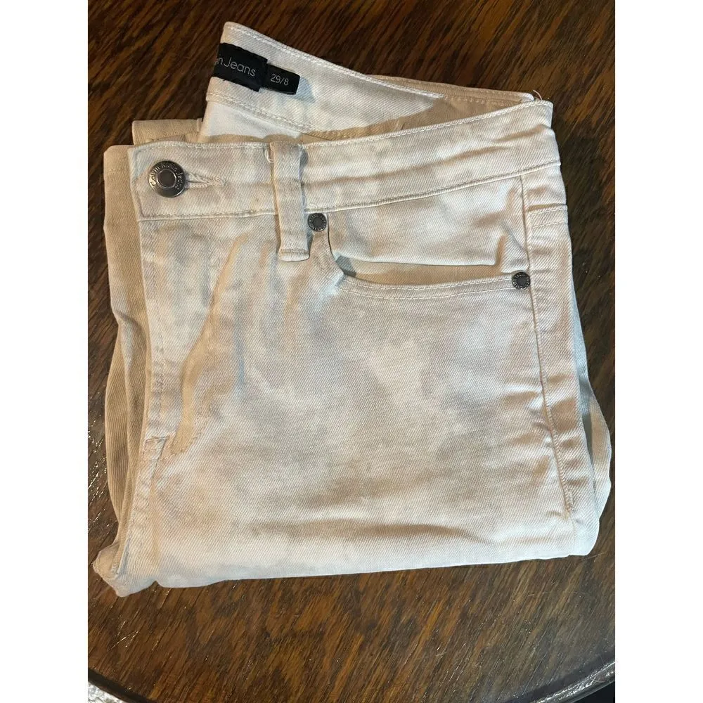 VTG Calvin Klein Jeans Women's Ultimate Skinny Jeans Grey Camo Design Size 29/8 - Image 9