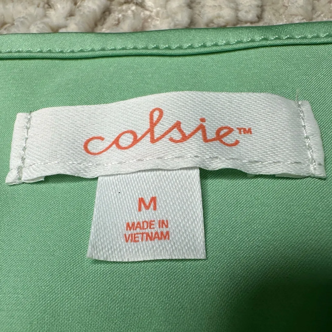 Colsie: Seafoam Green Silk Top Size M - Image 5