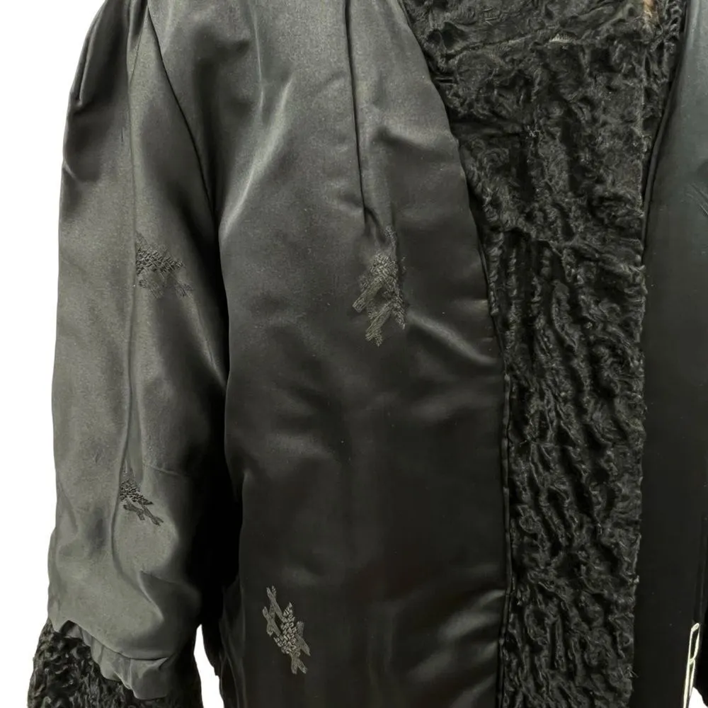 Vintage Russian Broadtail Sable Collar Fur Jacket Authentic Luxury Grandmacore Black Size M - Image 9