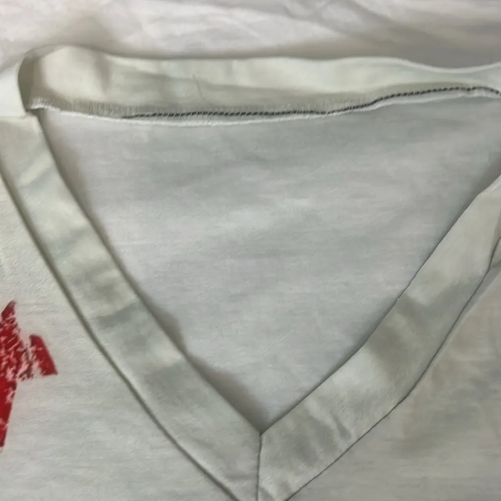 Alabama Stars & Stripes Graphic TShirt VNeck Estimated Size Large White - Image 3