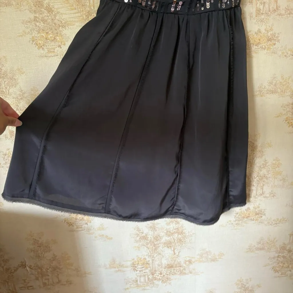 American Eagle 2011 charcoal gray sequin boho festival mini dress size 6 - Image 3