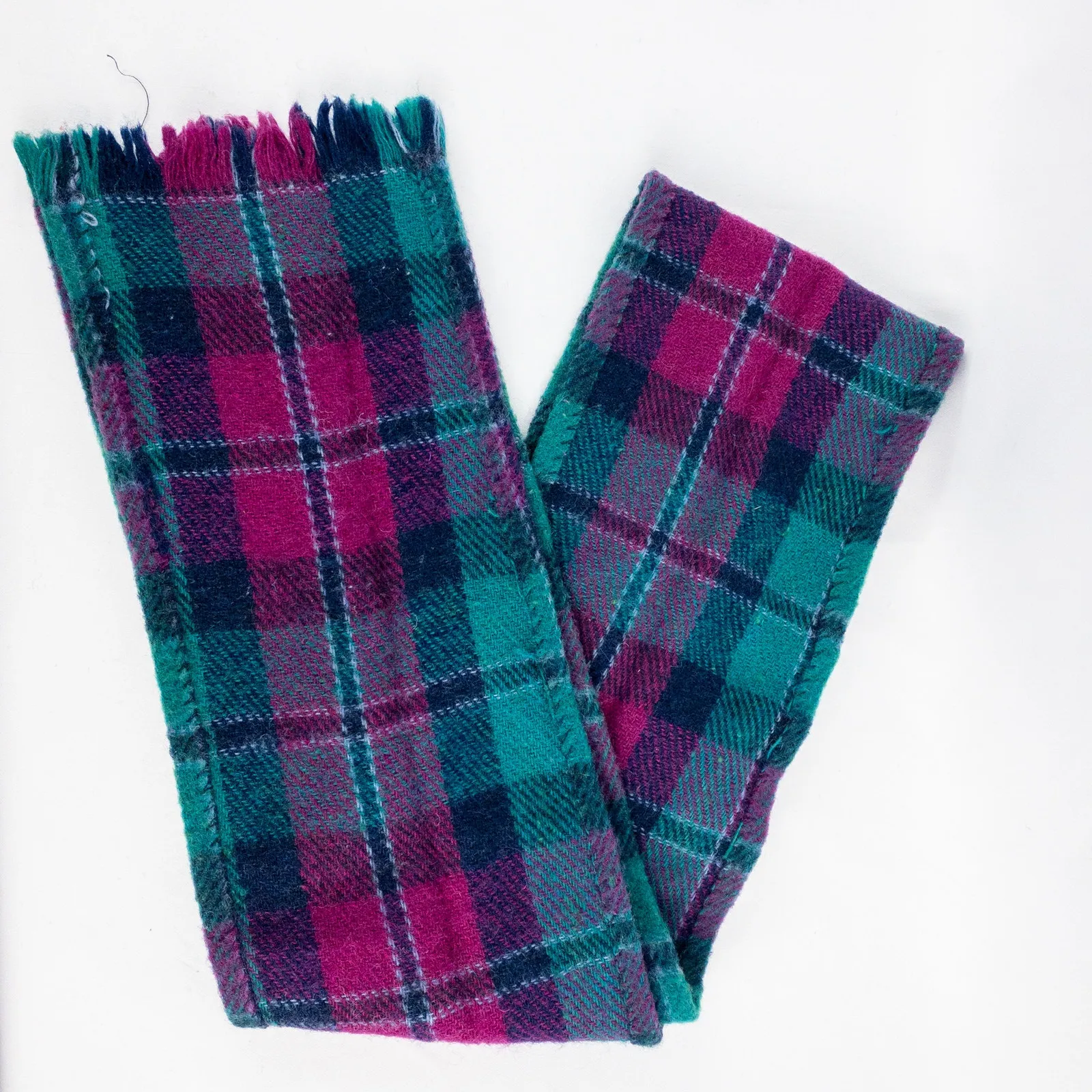 Purple Green Blue Plaid Stripe Scarf Unisex Men Women One Size - Image 2