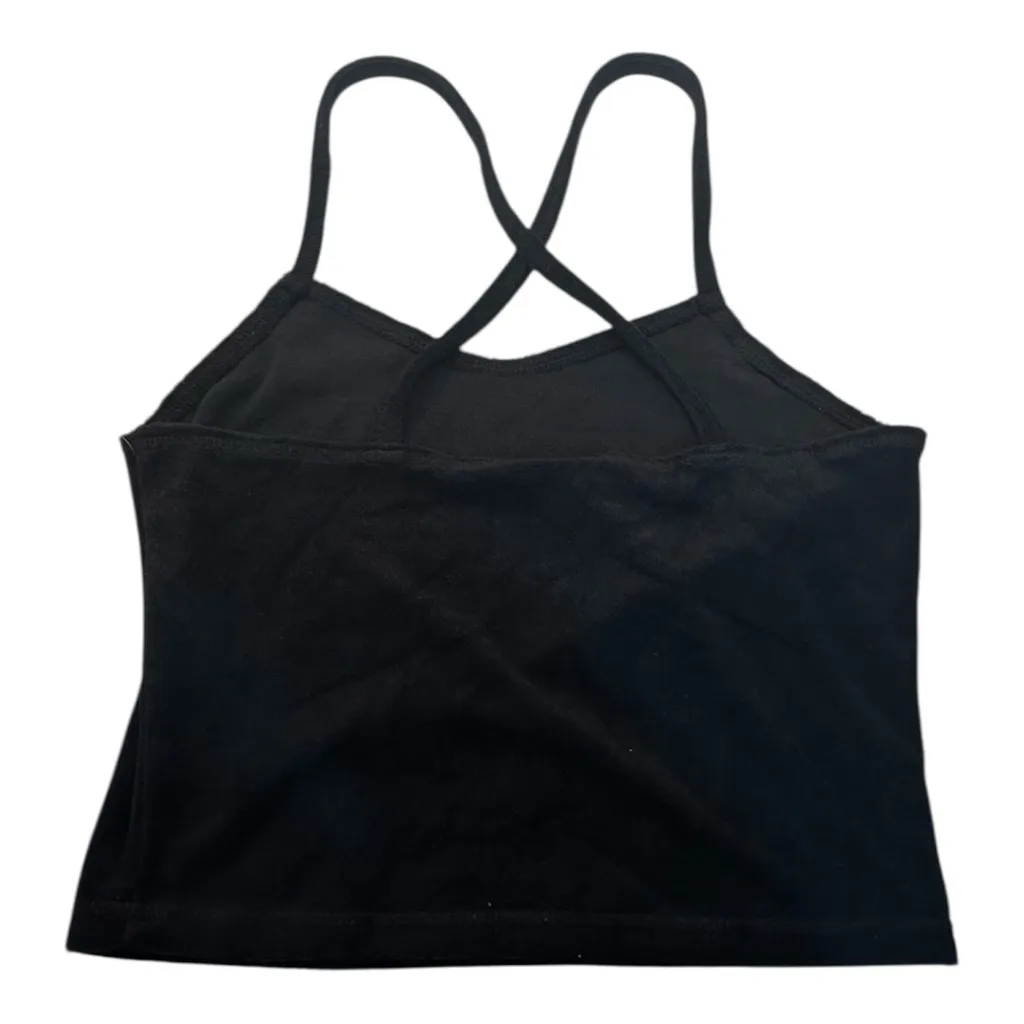 NWT Mono B Black Terry Cloth Criss Cross Crop Top Size Small - Image 2