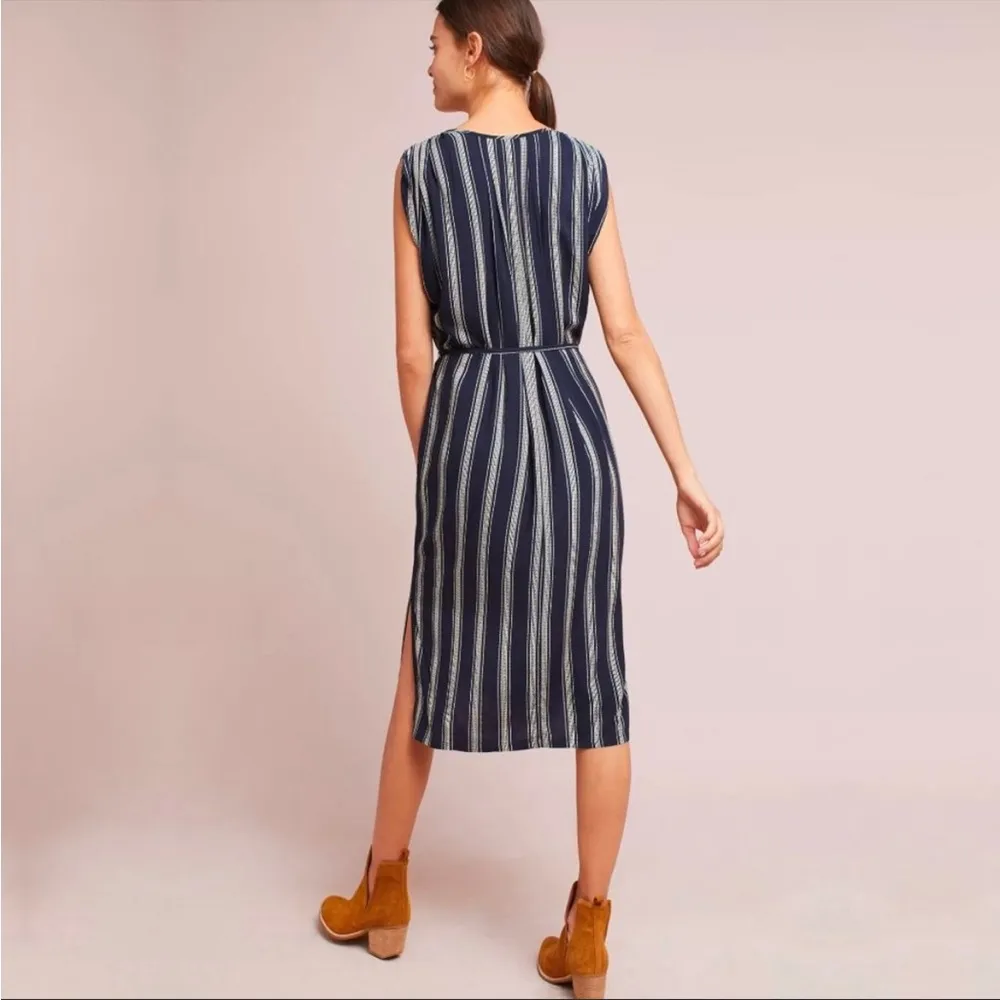 Anthropologie Porridge navy white stripe dress sundress - Image 4