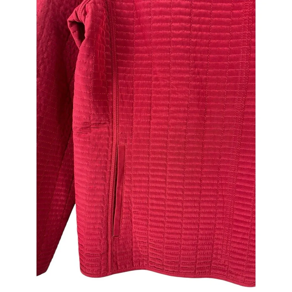 Hilary Radley Red Quilted Lightweight Lining Full Zip Jacket M - Image 6