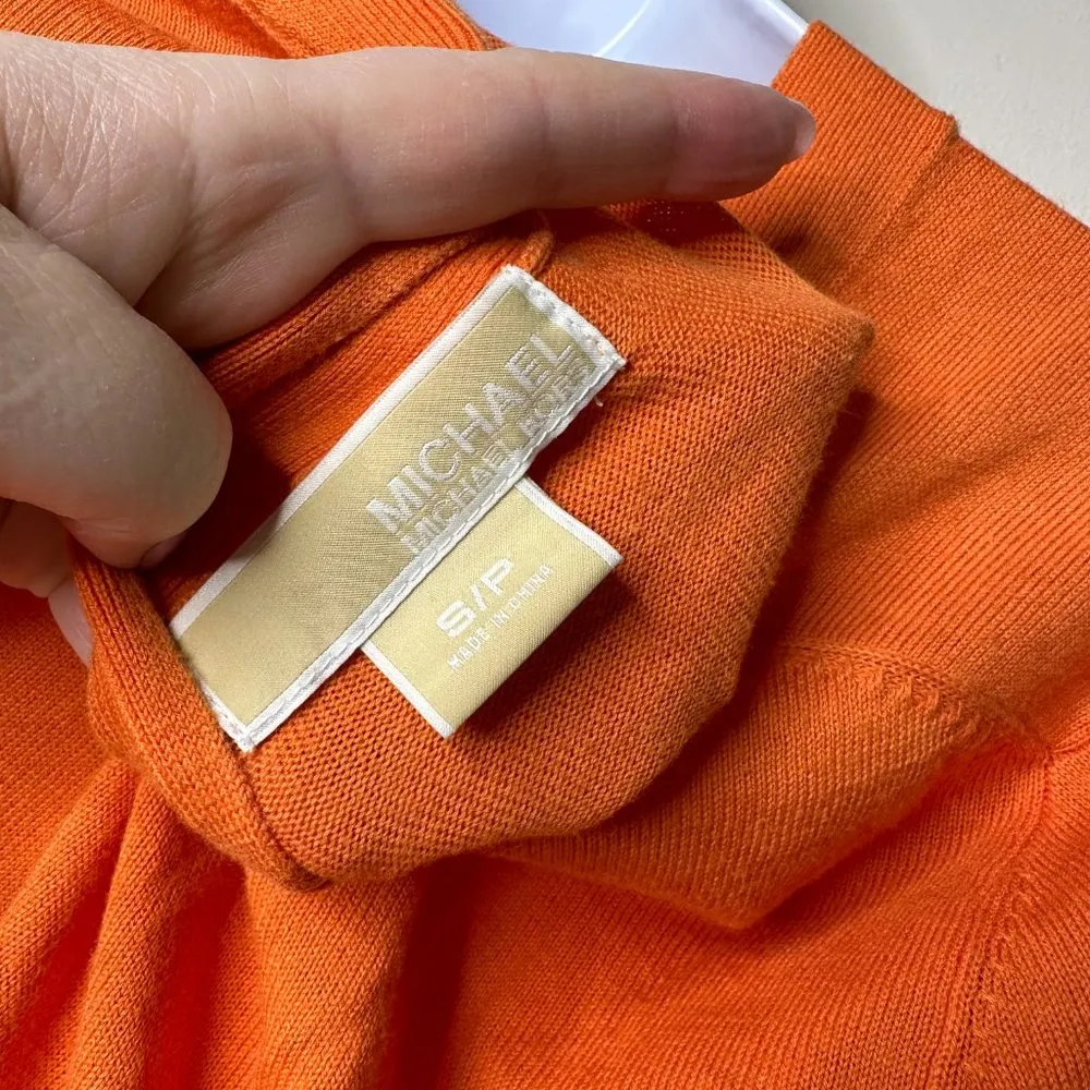 MICHAEL Michael Kors Orange Button Front Boyfriend Cardigan Small - Image 5