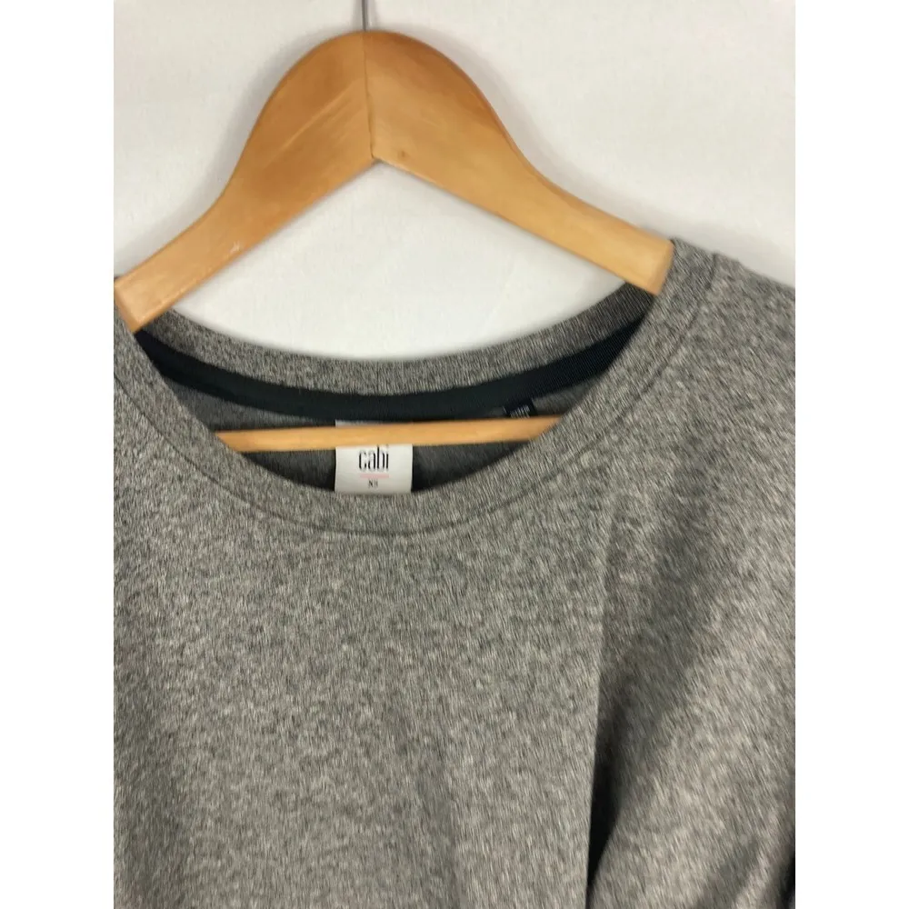 Cabi 3650 Put On Dress Grey Sweatshirt Long Sleeve Gathered Waist Stretch XS - Image 4