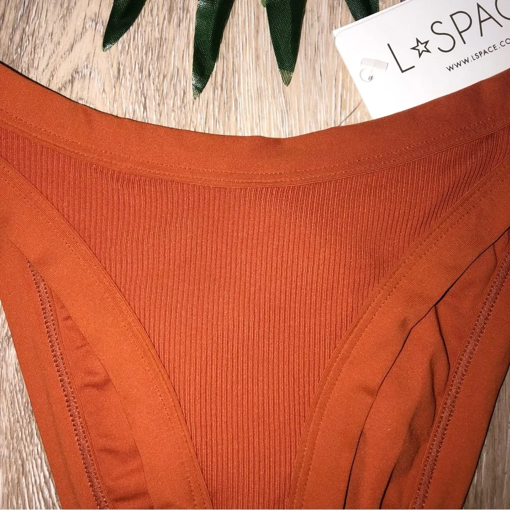 L*Space Foley Bitsy Ribbed Bikini Bottom Amber XS NWT - Image 5