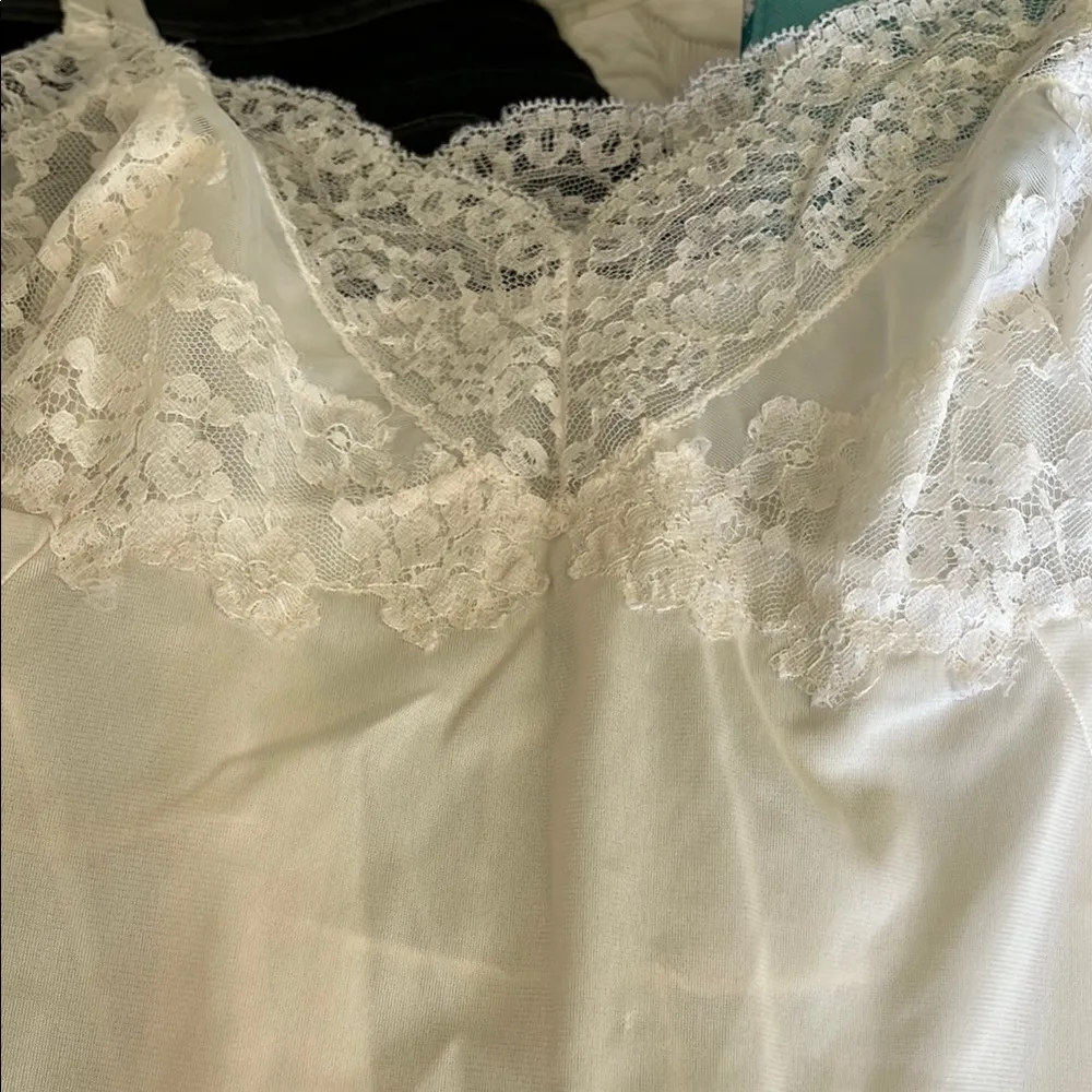 White Lace Chemise with Spaghetti Straps - Image 8