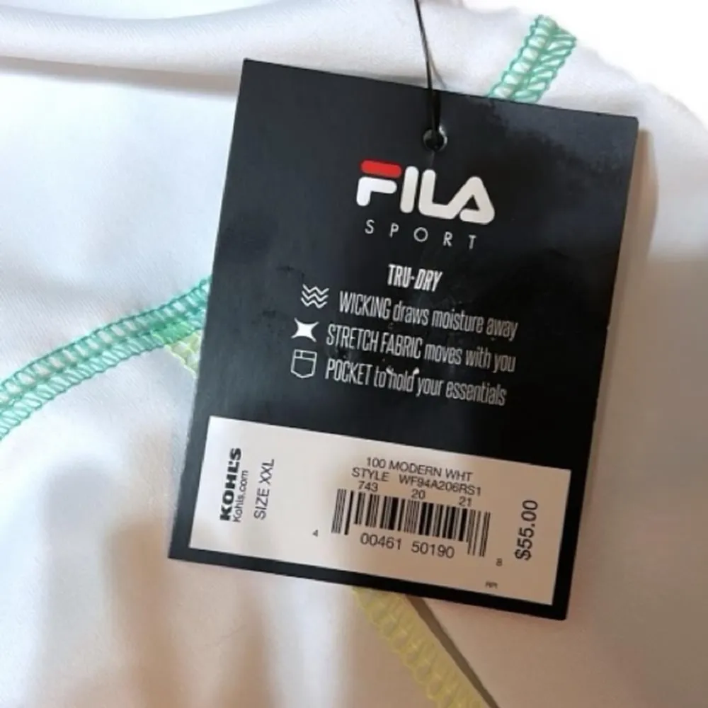 FILA Sport Full Zip Women’s Size XXL White with Neon Details - Image 11
