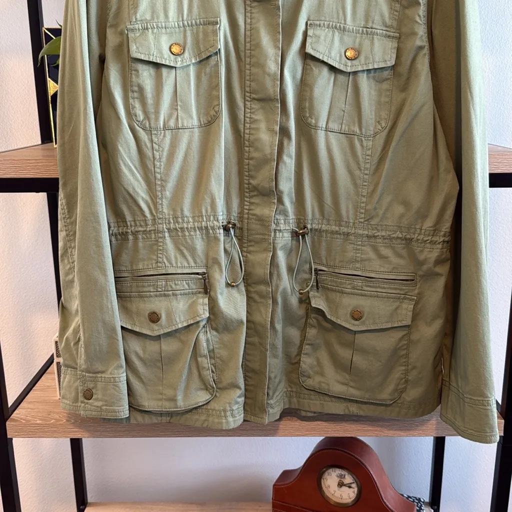 L.L. Bean Women's Freeport Field Green Utility Zip & Snap Jacket, XL - Image 5