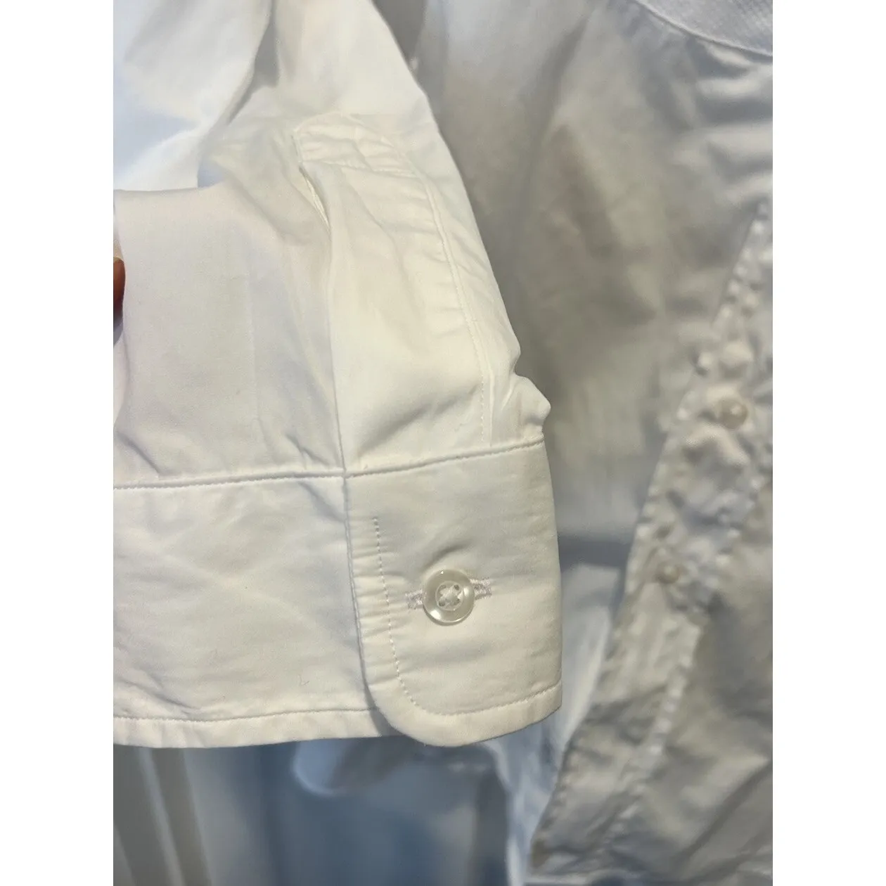 Frank & Eileen Victoria Tuxedo Oversized Cotton Crisp White Button Down Shirt L - Image 10