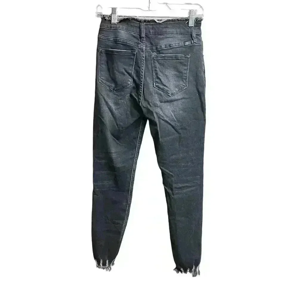 KanCan for Maurices Skinny High Rise Frayed Waist Hem Black - Image 13