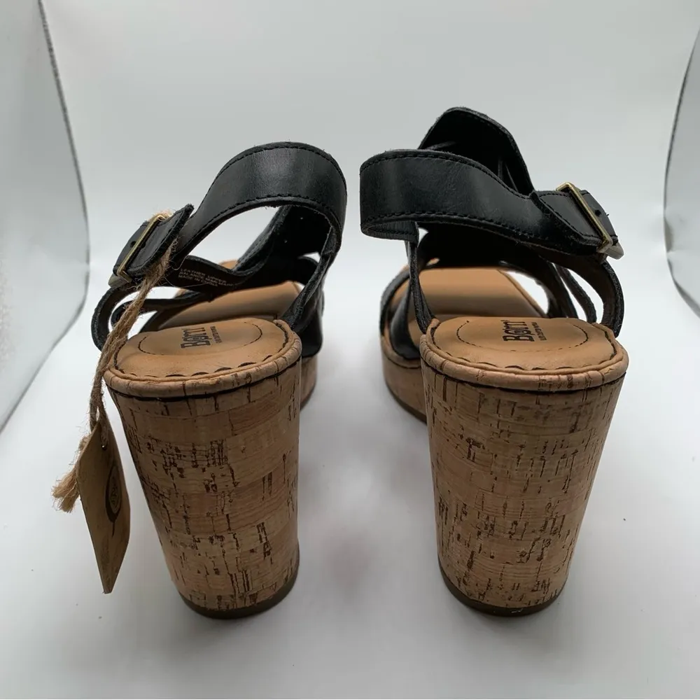 Born Bernese Strappy Cage Leather Strap Platform Cork Wedge Sandal SZ10 1299 Size 10 - Image 4