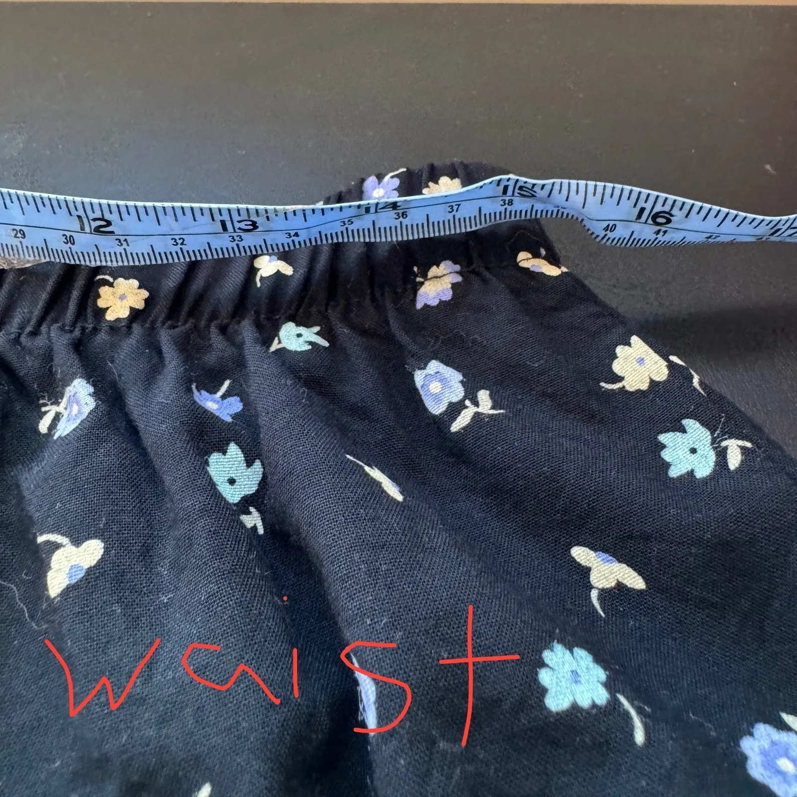 Vintage Hillard Hanson sz 1X Womens Dainty Floral High Rise Button Front Pants Black - Image 5