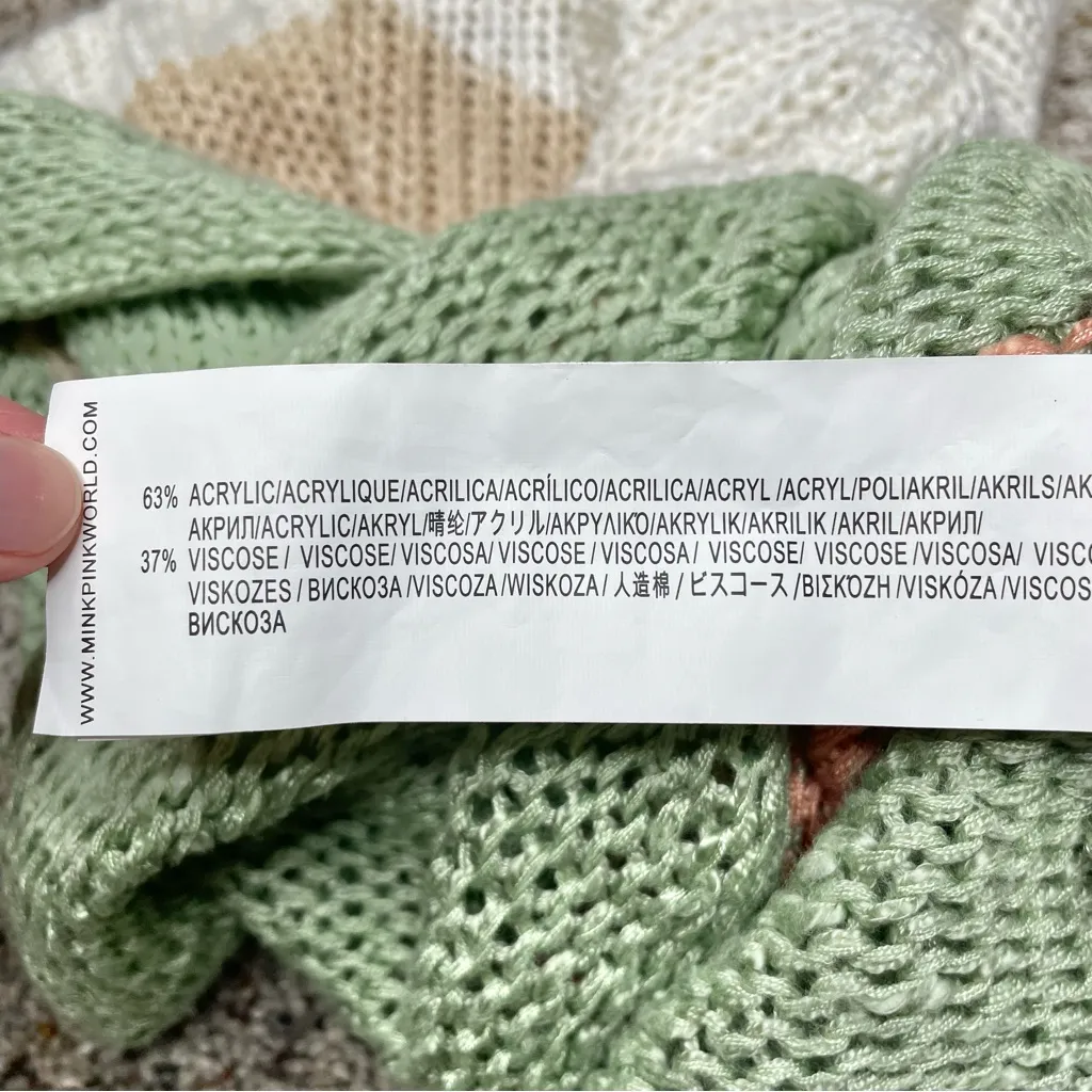 Minkpink Simone Multicolor Striped Colorblock Knit Sweater Small Fall Winter - Image 6