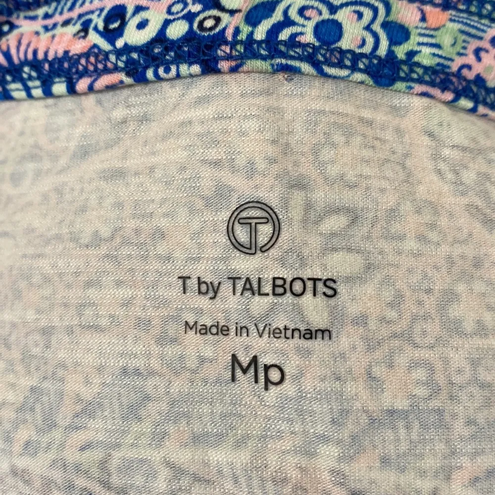 T by Talbots tassel tie stretch jersey knit sleeveless paisley print dress sz Mp - Image 9