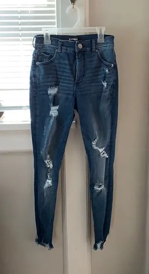 High Waisted Distressed Jeans - Image 2