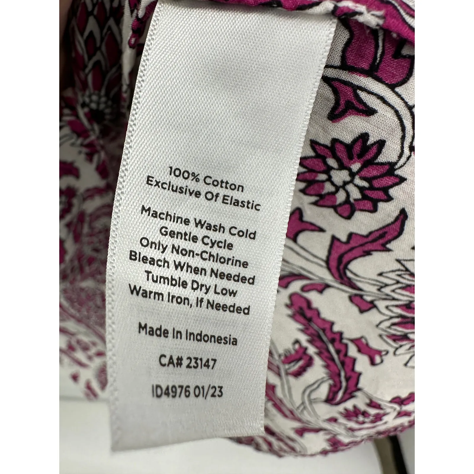 Talbots Plus Blouse Women 2X Purple White Floral Cotton Stretch Button Front - Image 6