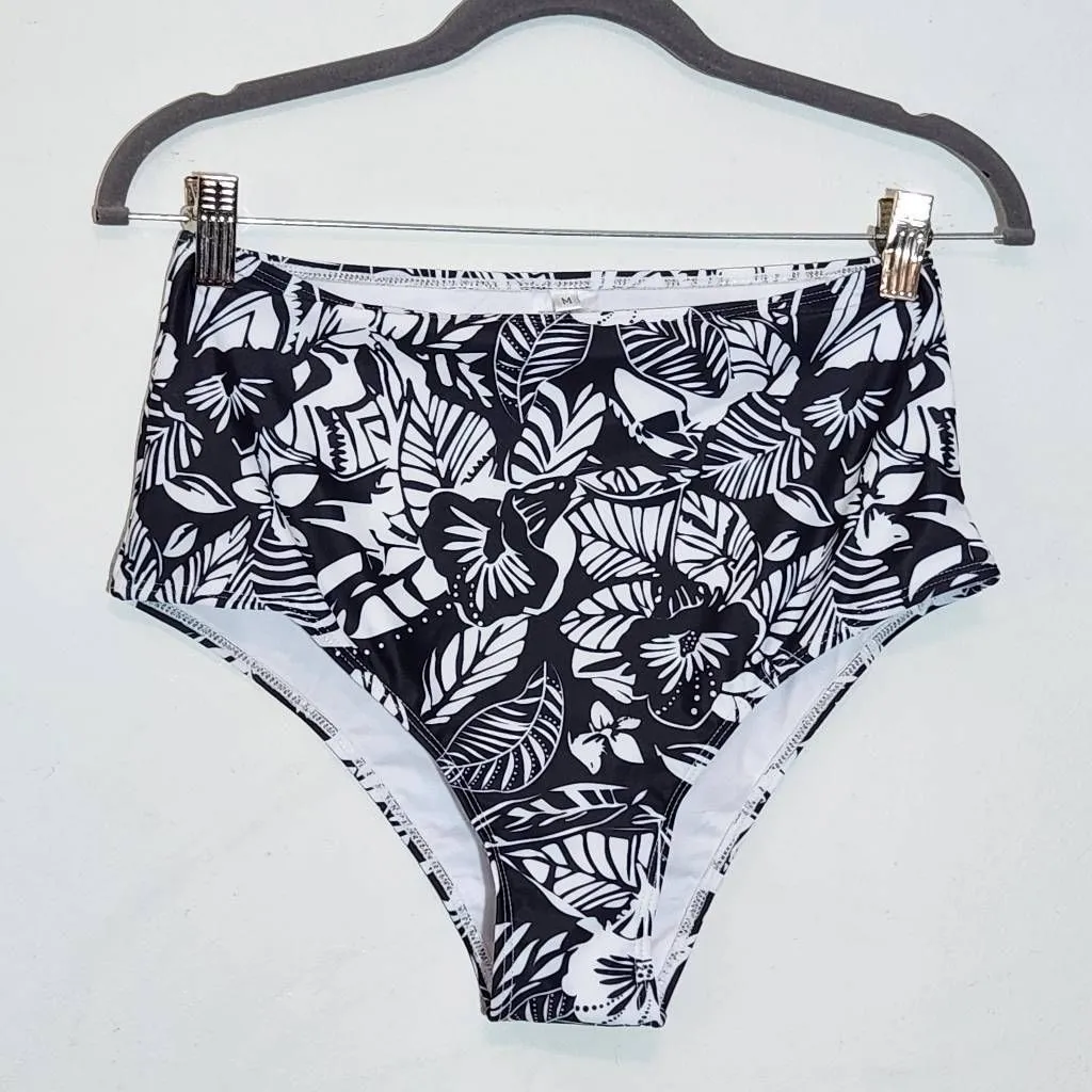 Kate Kasin Black Print Tankini Swimsuit with Matching Bottoms NWT Size Medium - Image 2