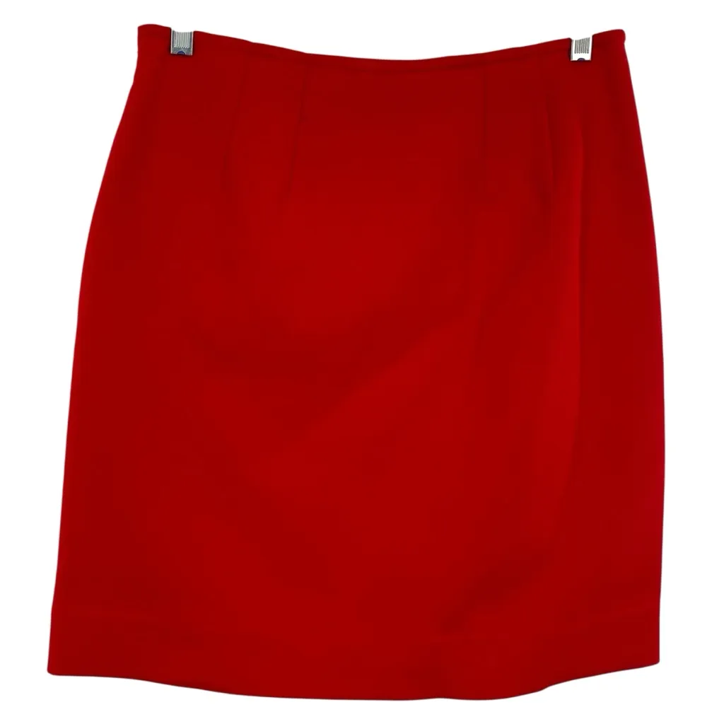 Etcetra Red Skirt Sailor Buttons High Rise Midi Pencil Skirt - Image 6