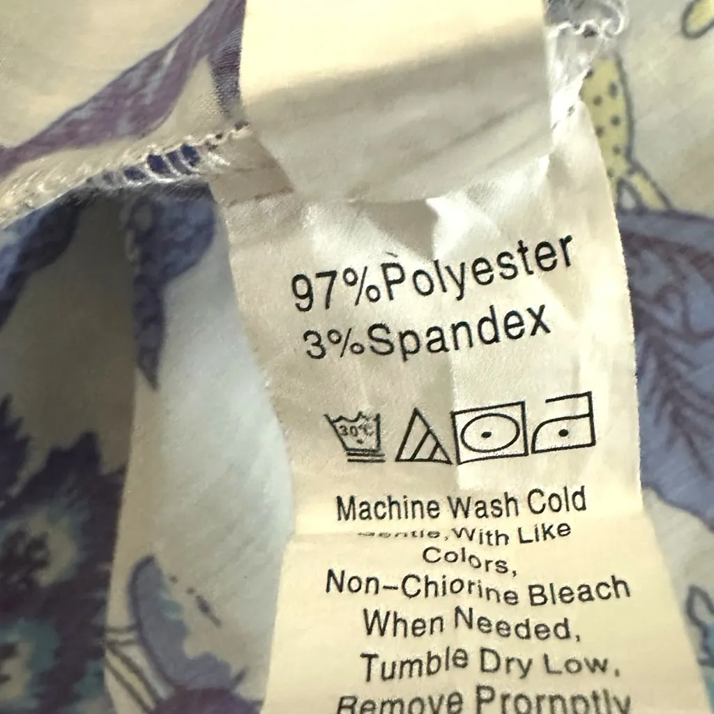 Smocked Blue and White Floral Bow Strap Maxi Dress Chinoiserie Style Small - Image 10