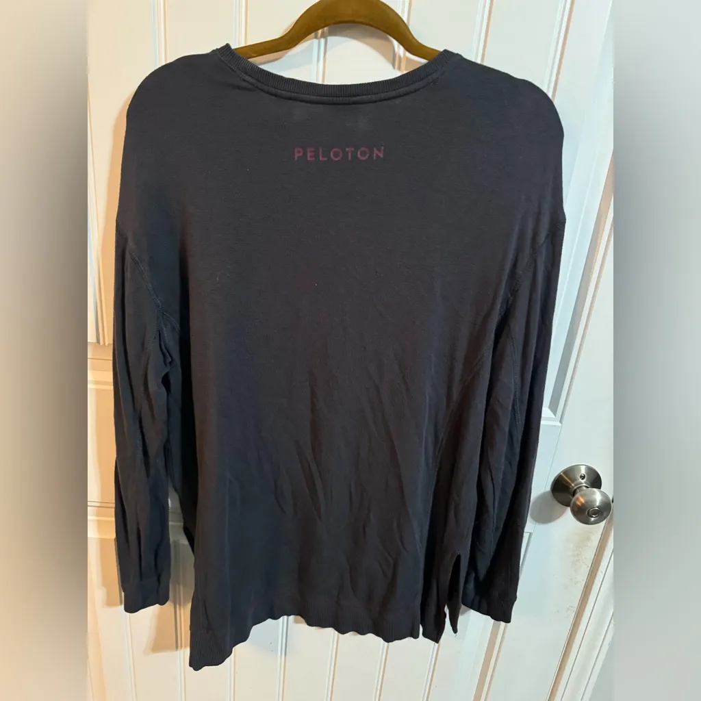 PELOTON Weekender Side Slit Pullover Sweater Charcoal Gray - Image 6