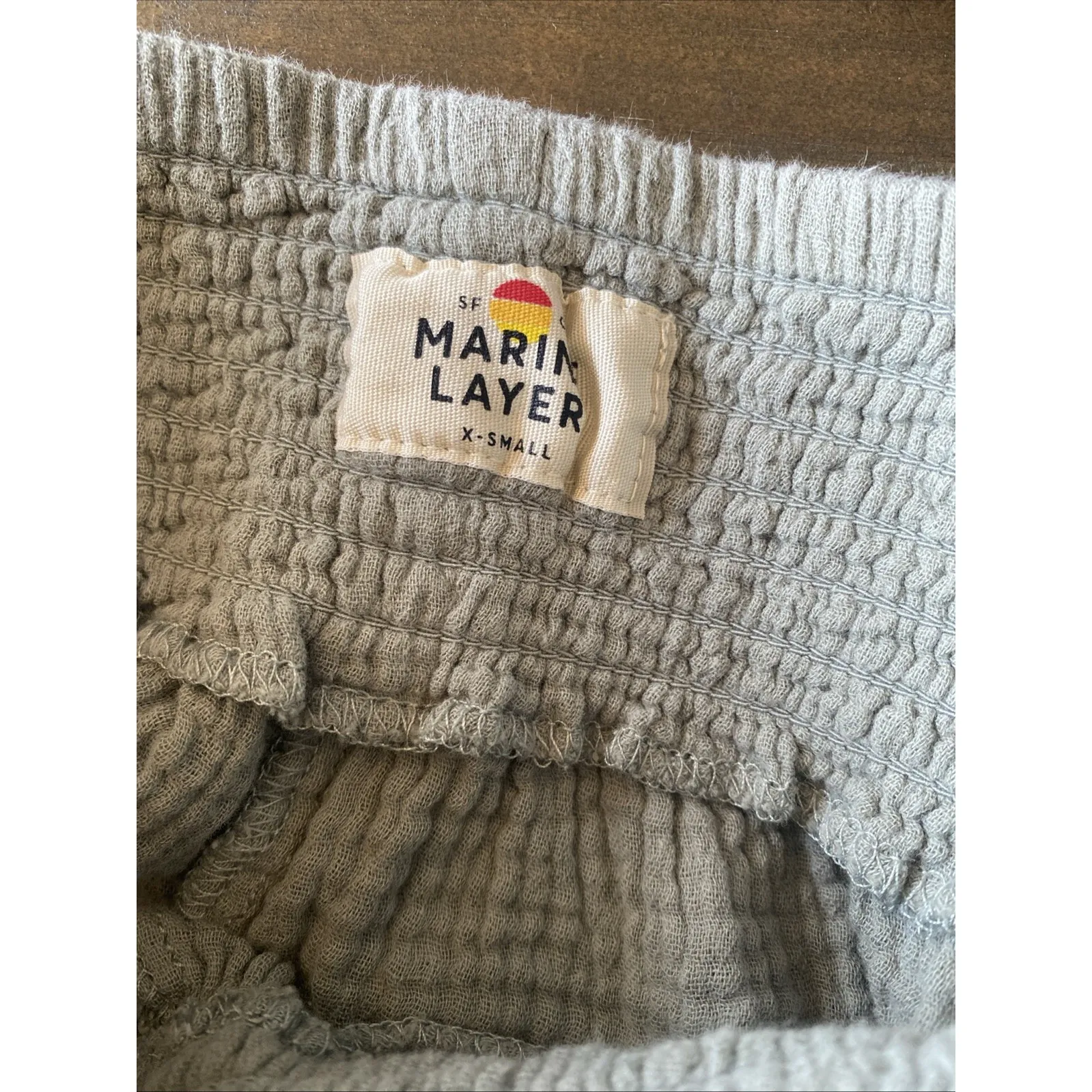 Marine Layer Womens XS Green Gauzy Pants Smocked Waist - Image 6