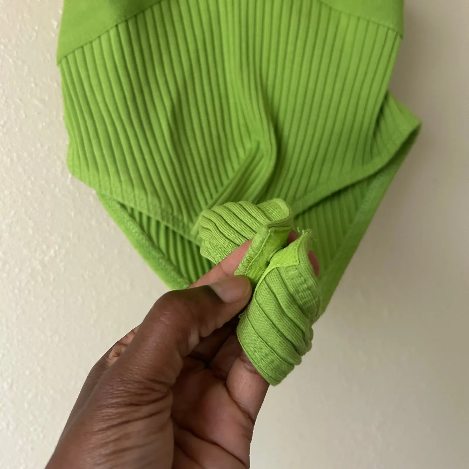 Zara Green Ribbed Cutout Halter Neck Bodysuit Size Small - Image 4